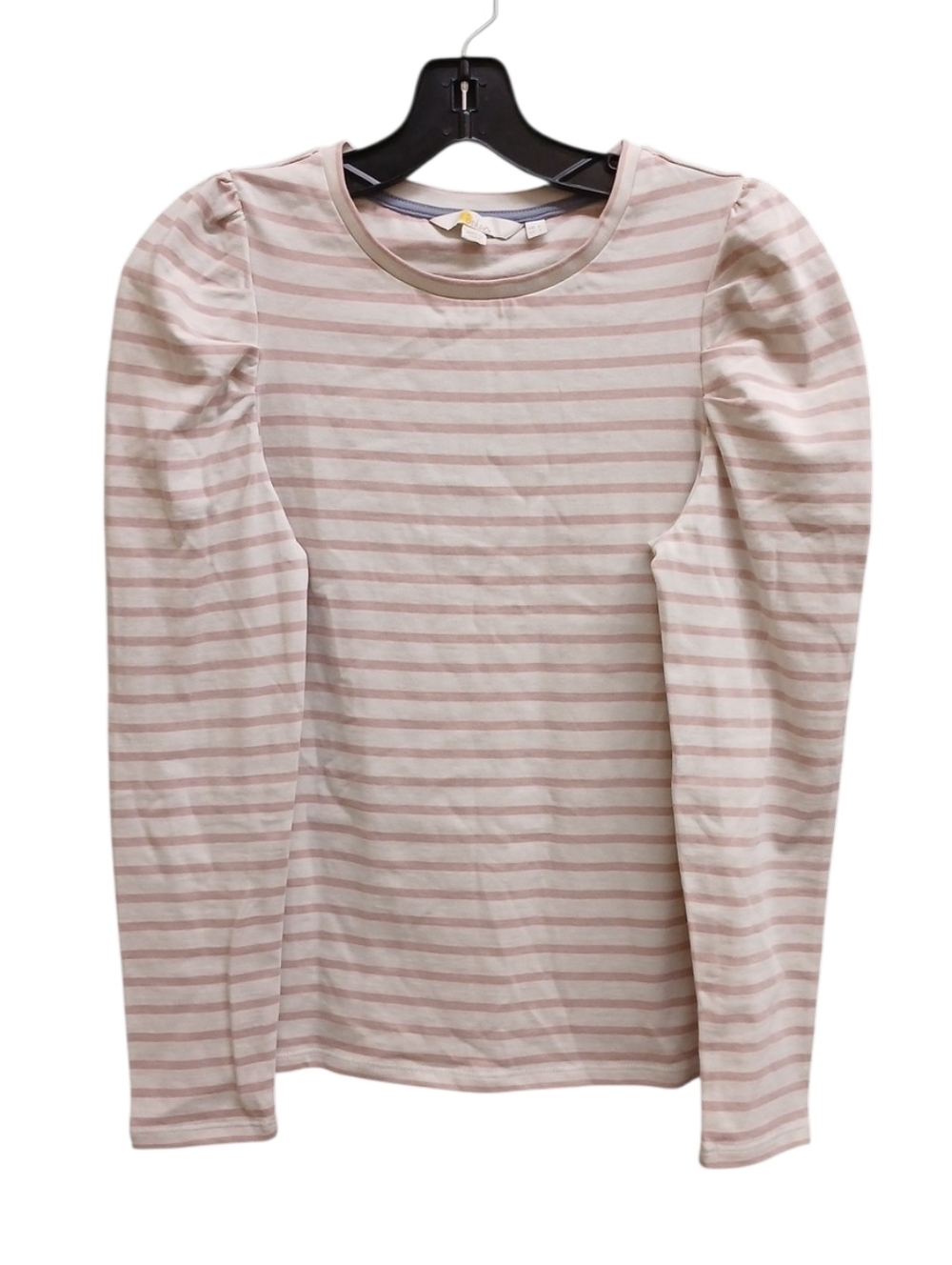 Boden Pink and Cream Striped Puff-Sleeve Long Sleeve Top Size 2